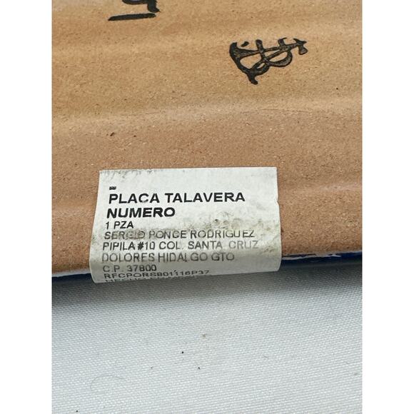 Talavera Number 9 or 6 Mexican Folk Art Pottery‎ Hand Painted Tile - Picture 4 of 6